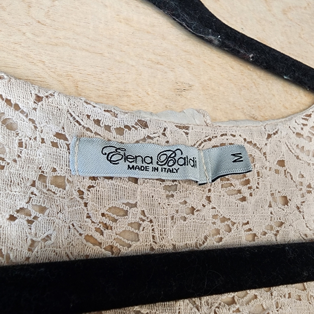 Elena Baldi Silk Lace Beige Tank Top Medium - Picture 11 of 12